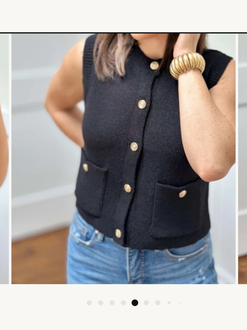 ZARA Gray Vest Knit Button-Front Sleeveless 10% wool blend Size S